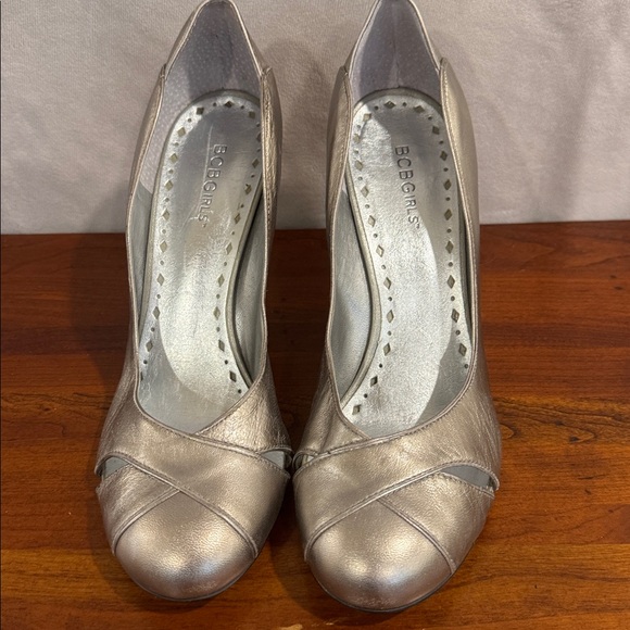 BCBGirls Metallic Silver Heels - Picture 1 of 6